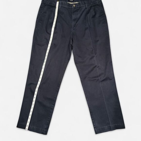 Van Heusen Men's Navy Blue Pleated Trousers Pants - Picture 5 of 7